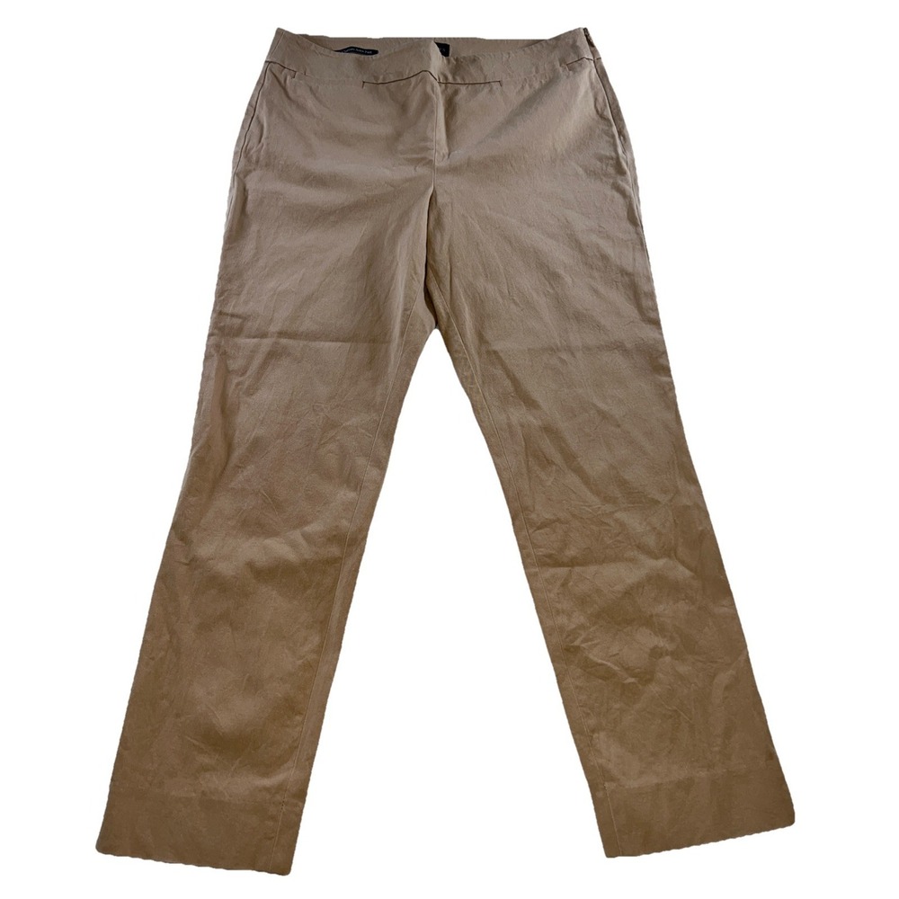 Talbots Women's Khaki Chatham Ankle Pants Petite Sz 10P Side Zipper